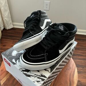 Vans Black/White/Emo leather skate Grosso mid Sneakers